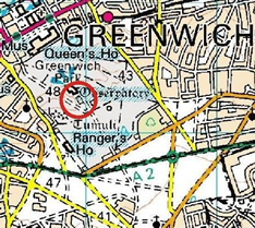 Map of Greenwich Observatory Location