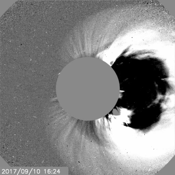 Coronagraph image showing the CME on 10th Sep