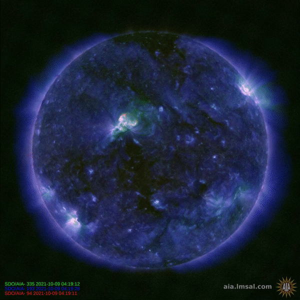 A composite SDO-AIA video of the solar disc showing the CME from active region AR12882 on the 9th October 2021.
