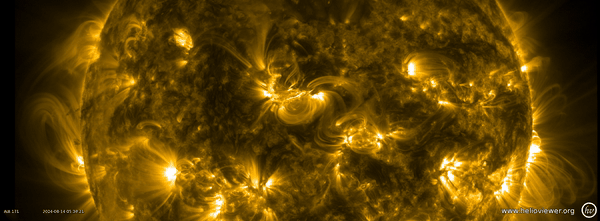 Animation showing an X1 flare on the 14<sup>th</sup> August 2024