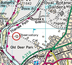 Map of Kew Observatory Location